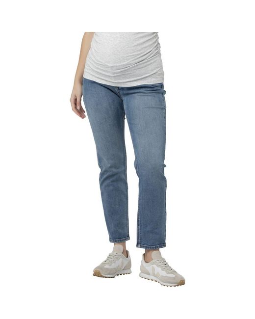 Ripe Maternity Blue Hunter Over Bump Crop Jean
