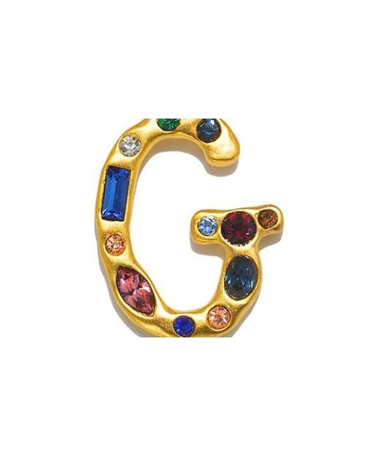 Sequin Metallic Emilie Crystal Initial Pendant Necklace