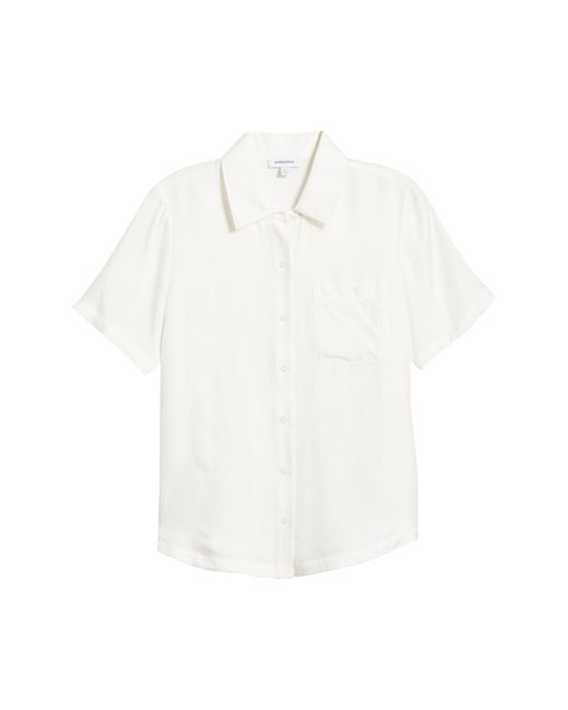 Nordstrom White One Pocket Short Sleeve Button-up Shirt