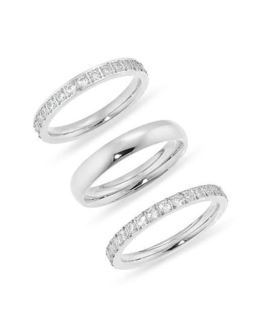 Nordstrom White Set Of 3 Waterproof Cubic Zirconia Stackable Rings