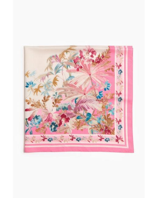 H&M Pink Printed Scarf