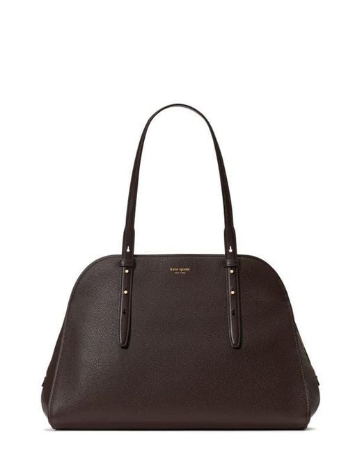 Kate Spade Brown Do It All Pebble Leather Maise Carryall Tote