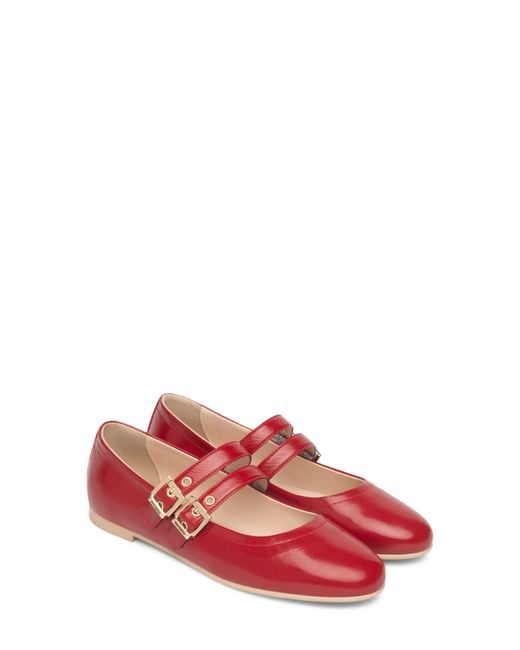 Nero Giardini Red Double Strap Ballet Flat