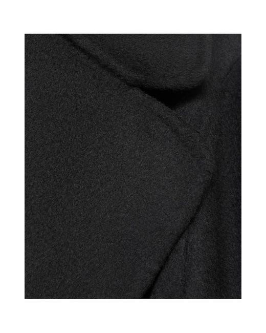 Mango Black Wool Blend Wrap Coat