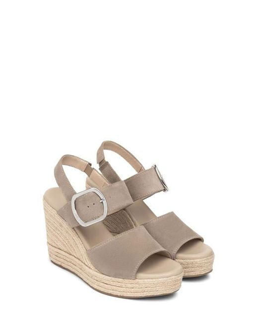 Nero Giardini Natural Slingback Espadrille Platform Wedge Sandal