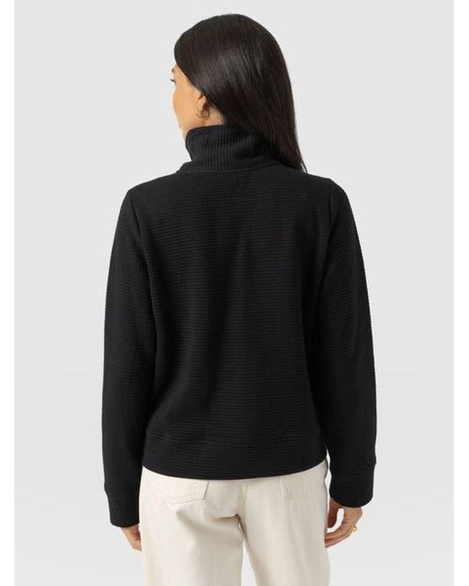 Saint + Sofia Black Halsey Quarter Zip