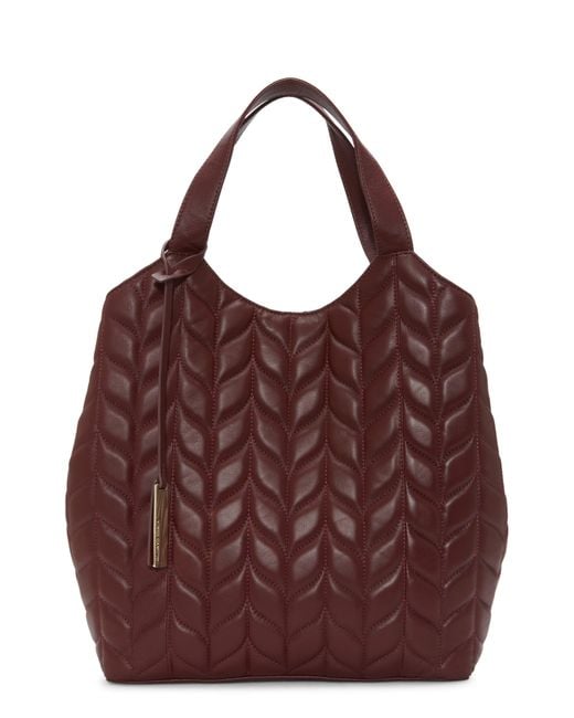 Vince Camuto Purple Kisho Quilted Tote