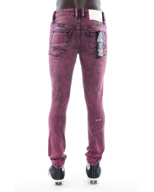 Cult Of Individuality Purple Punk Ripped Super Skinny Jeans for men