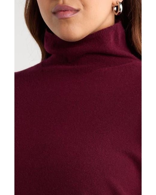 Nordstrom Red Oversize Cashmere Turtleneck Sweater