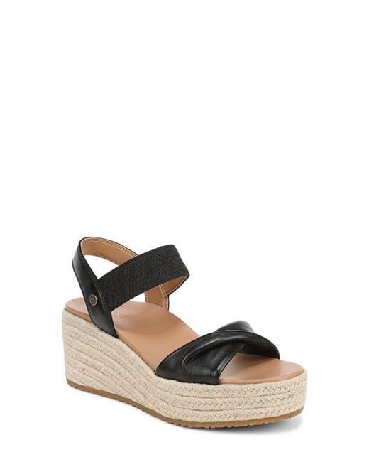 Vionic Black Darla Espadrille Platform Slide Sandal