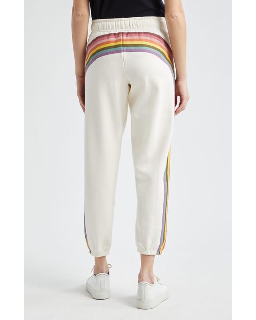 Marine Layer White Anytime Side Stripe Cotton Blend joggers