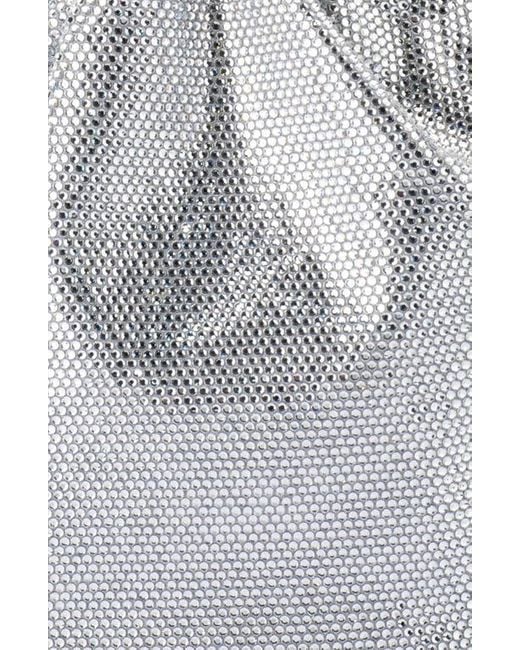 Olga Berg Gray Mabel Crystal Top Handle Clutch