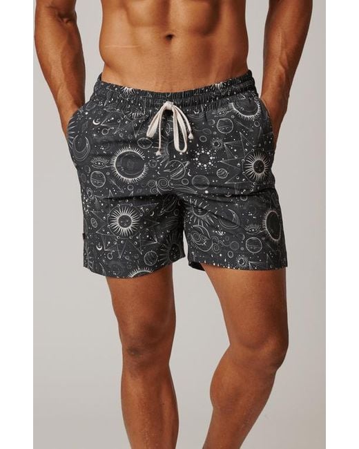 LEISURE LAB Gray Celestial Swim Trunk for men