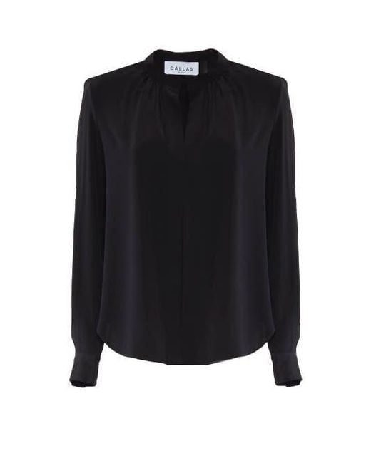 Callas Milano Black Olympia Silk Blouse