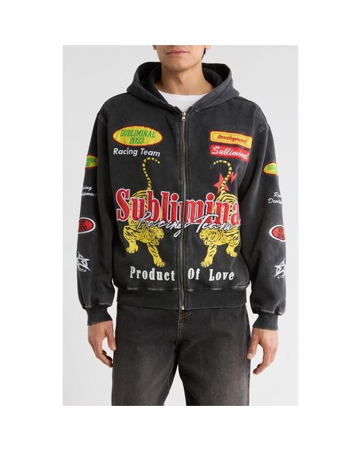 Subliminal Racing PacSun Subliminal Racing Zip Hoodie in Gray for Men | Lyst