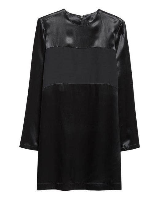 Emporio Armani Women's Black Long Sleeve Mixed Media Shift Dress Emporio Armani Women's Black Long Sleeve Mixed Media Shift Dress