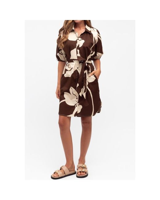 Label Of Love Bloom Short Dress in Brown | Lyst