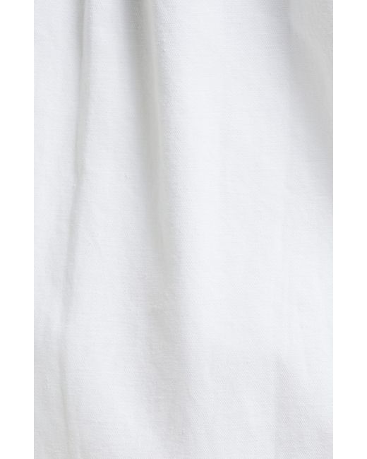 Eileen Fisher White Boxy Stretch Organic Cotton & Hemp Shirt Jacket