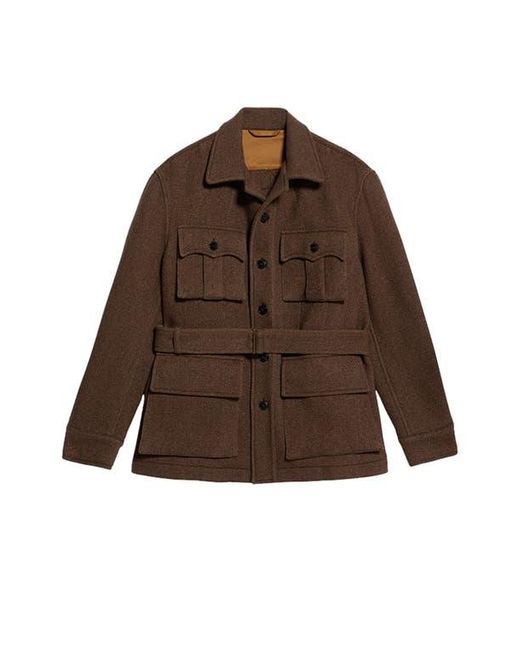 Fortela Brown Carlo Sahariana Wool Jacket for men