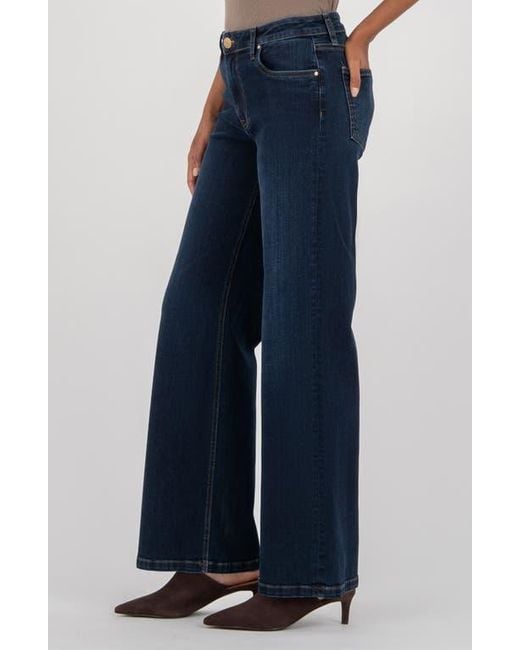Kut From The Kloth Blue Jean Mid Rise Wide Leg Jeans