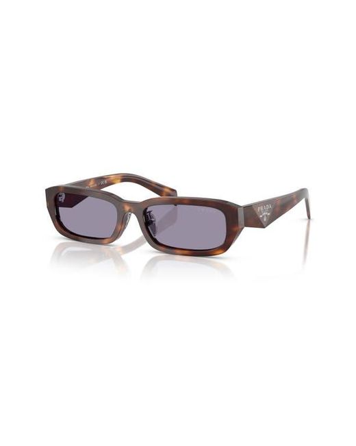 Prada Brown 55Mm Rectangular Sunglasses