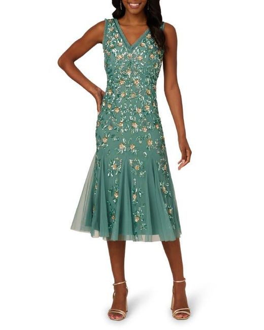 princess polly baby blue dress Adrianna Papell Beaded One-Shoulder Sleeveless Side Zipper Closure Ruffles  Draped Details Dress main image 1
