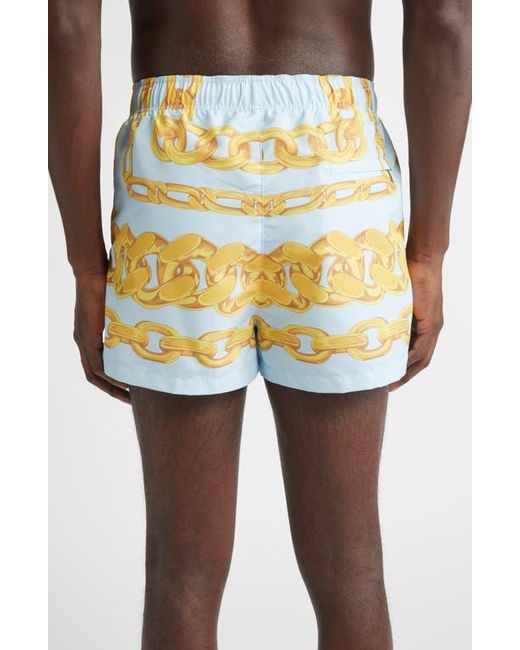 Versace Multicolor Medusa Chain Print Swim Trunks for men