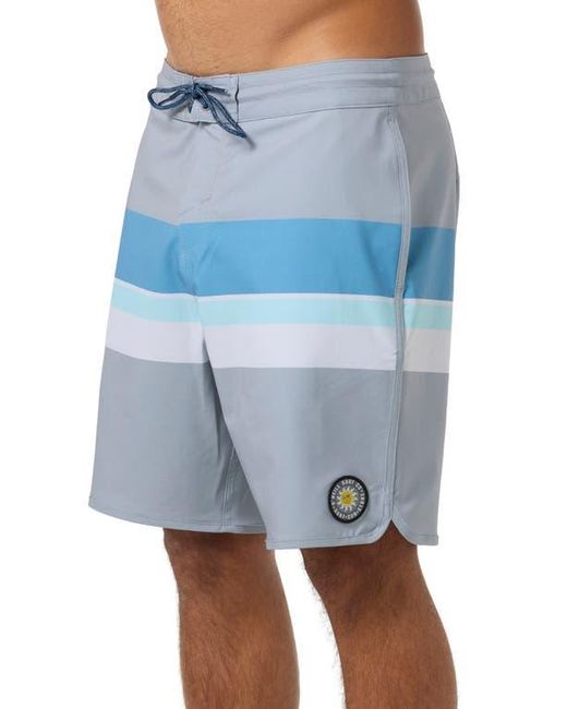 O'neill Sportswear Blue Cruzer Stripe Scallop Swim Trunks for men
