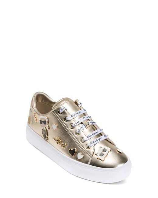 Karl Lagerfeld White Cate Pin Logo Low Top Sneaker