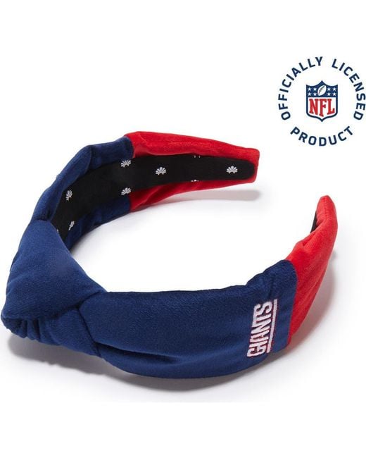 Lele Sadoughi Blue New York Giants Embroidered Knotted Headband