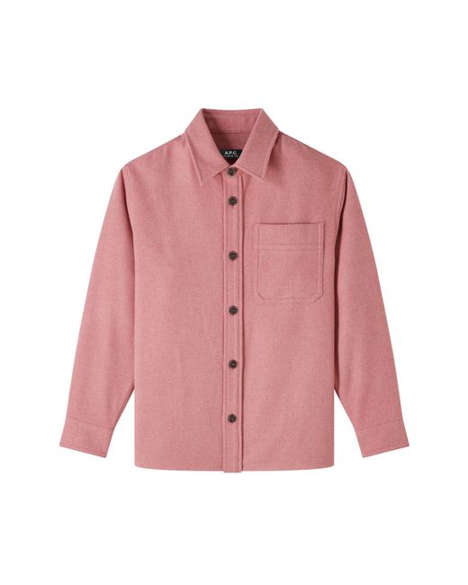 A.P.C. Pink A. P.c. Basile Wool Blend Button-up Shirt Jacket for men