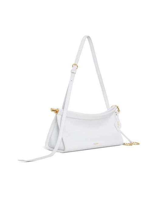 Alaïa White Small Le Click East/West Leather Shoulder Bag