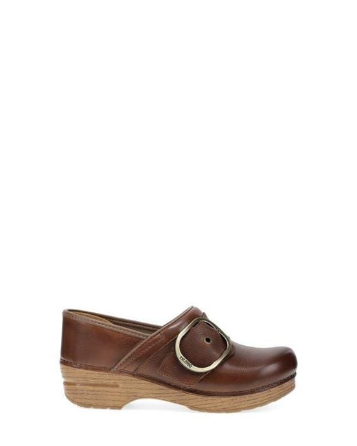 Dansko Brown Pearson Buckle Strap Clog