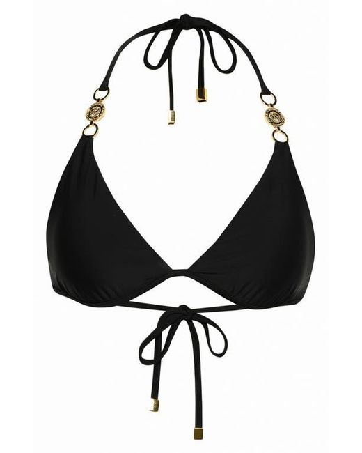 L'Agence Black Annabelle Solids Triangle Bikini Top