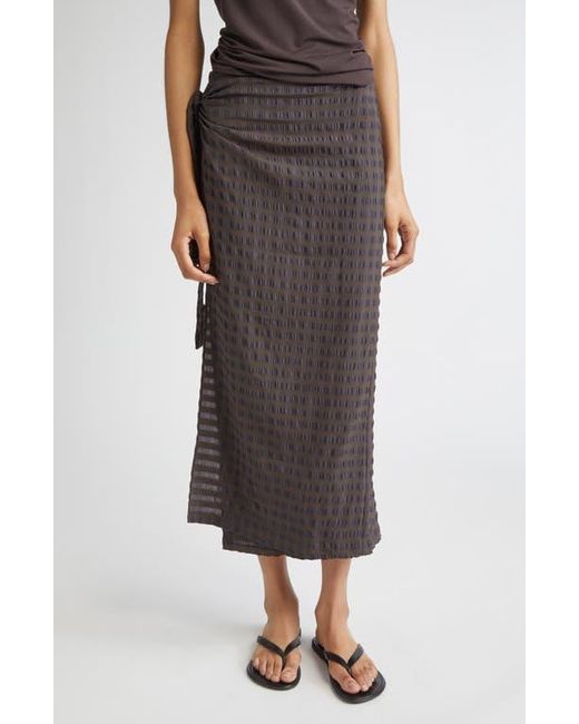 Paloma Wool Staino Gingham Seersucker Wrap Skirt in Black | Lyst