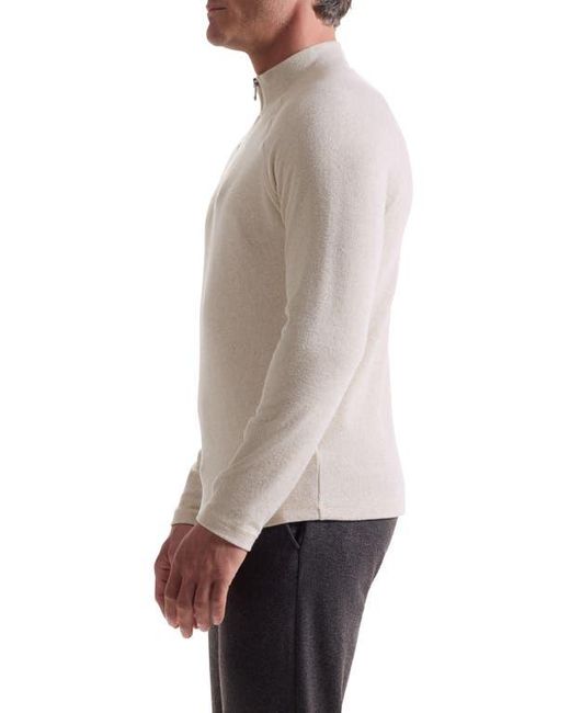 Bugatchi Gray Brushed Cotton Blend Quarter Zip Pullover for men