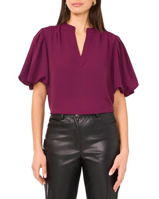 Vince Camuto Purple Puff Sleeve Popover Top