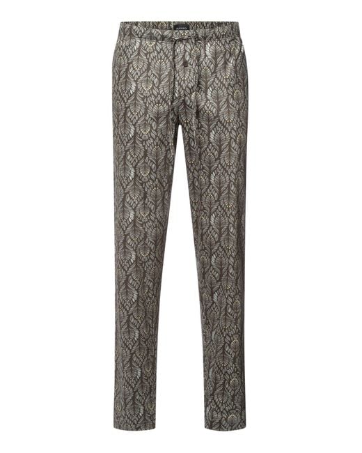 Hanro Gray Night And Day Cotton Drawstring Pajama Pants for men