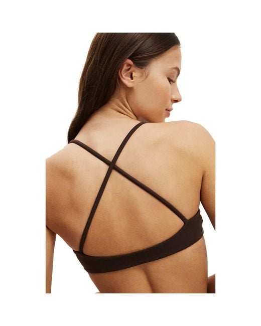Cotton On Brown Active Ultra Soft Minimal Strappy Crop