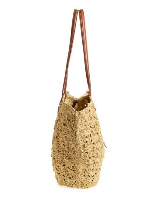 Sam Edelman Metallic Layla Floral Raffia Tote Bag