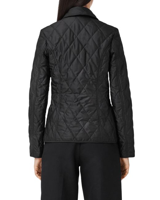 Burberry Fernleigh Thermoregulated Diamond Quilted Jacket in Black Lyst