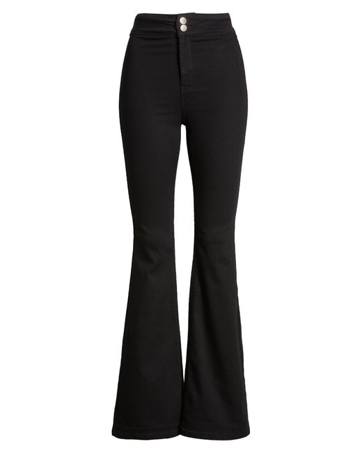 TOPSHOP Black Joni Flare Leg Jeans