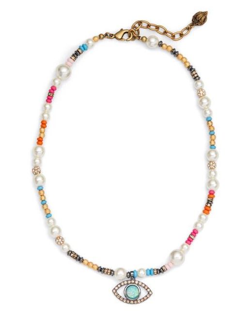Kurt Geiger White Evil Eye Pendant Necklace