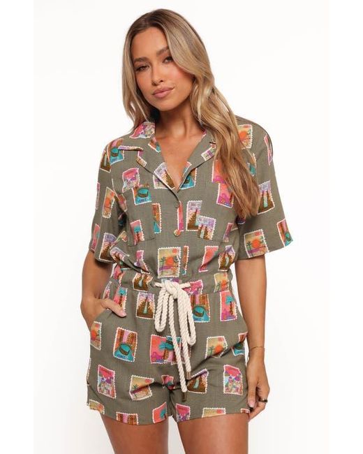 Petal & Pup Multicolor Everlee Postcard Print Romper