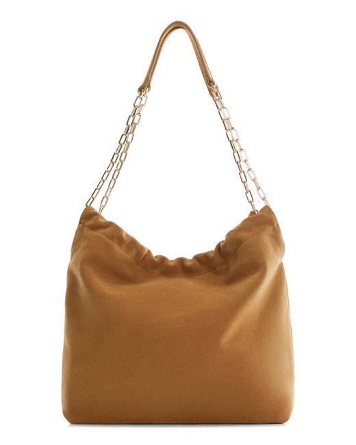 Mango Double Strap Leather Hobo Bag in Brown Lyst