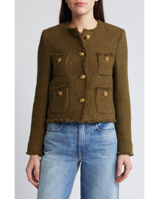 Mango Green Wintour Tweed Jacket