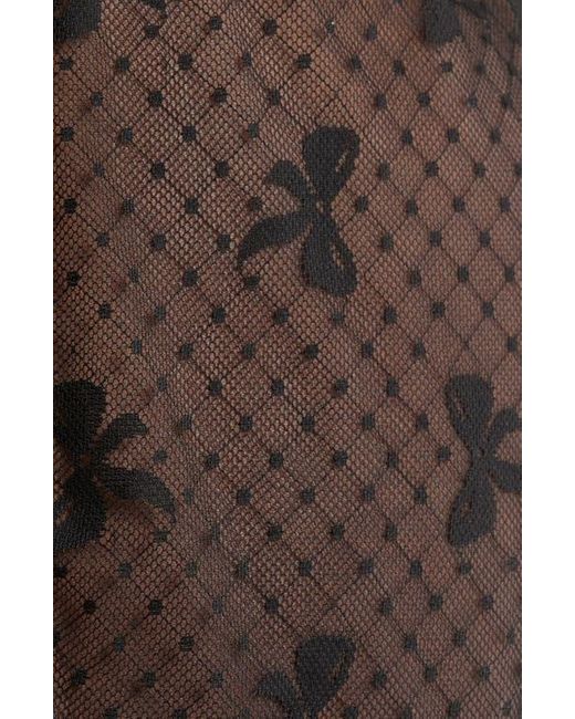 Kilo Brava Brown Bow Dotted Mesh Shorts