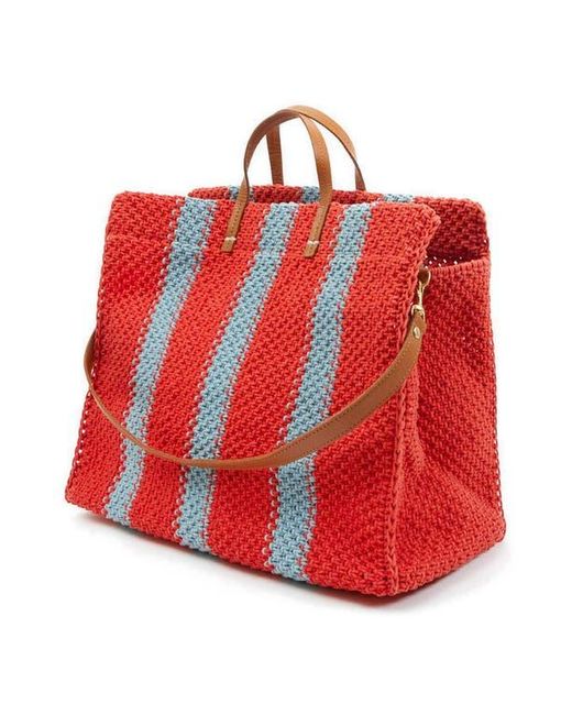Clare V. Red Summer Simple Crochet Tote