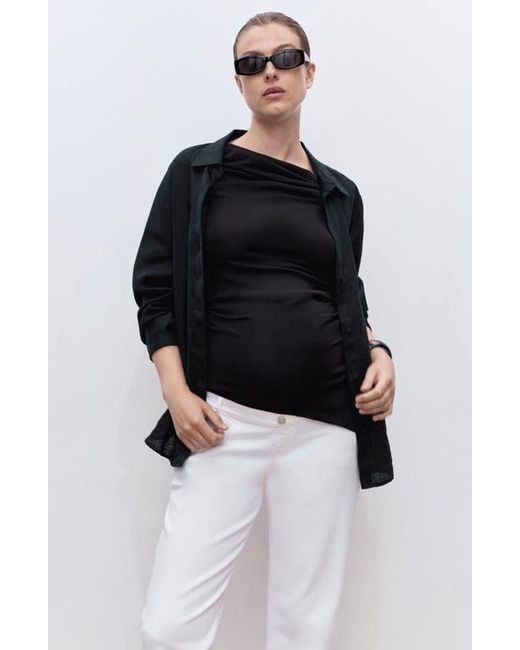 Mango White Over The Bump Ankle Straight Leg Maternity Jeans