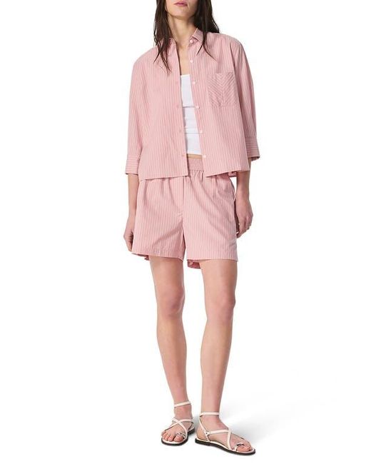 Rag & Bone Pink Emma Stripe Poplin Shorts